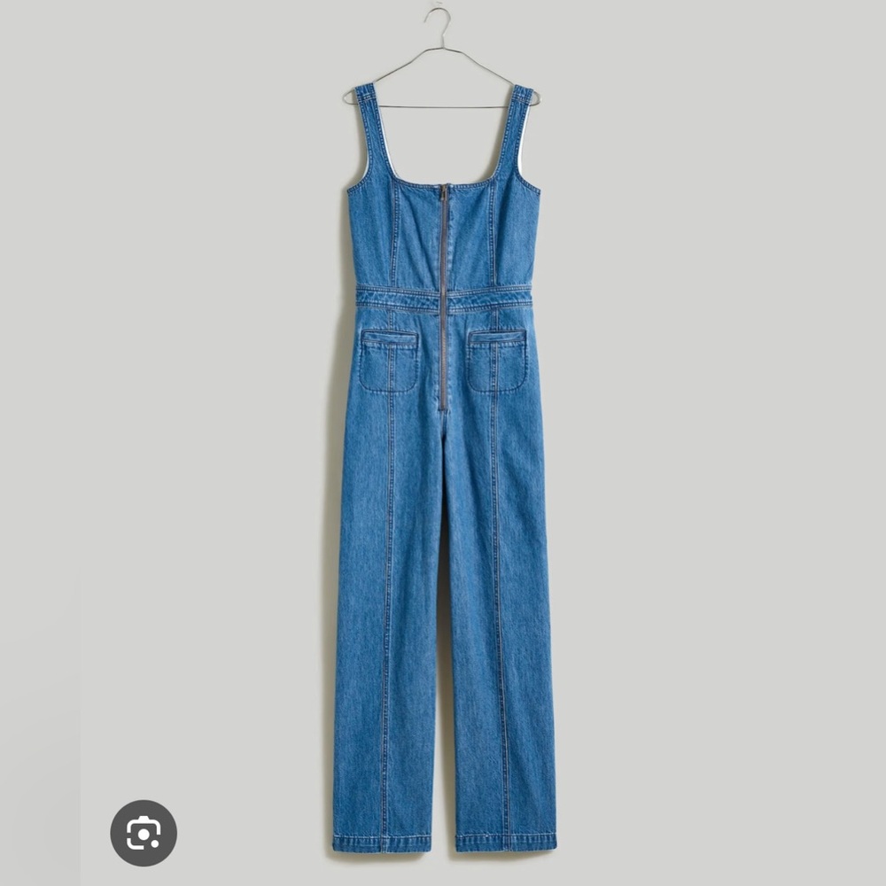 Madewell Denim Seamed Zip-Up Jumpsuit in Laurelhurst Wash